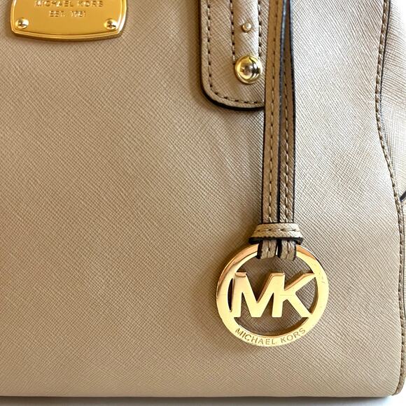 MICHAEL KORS Beige Leather Satchel Bag, Handheld - Picture 3 of 12